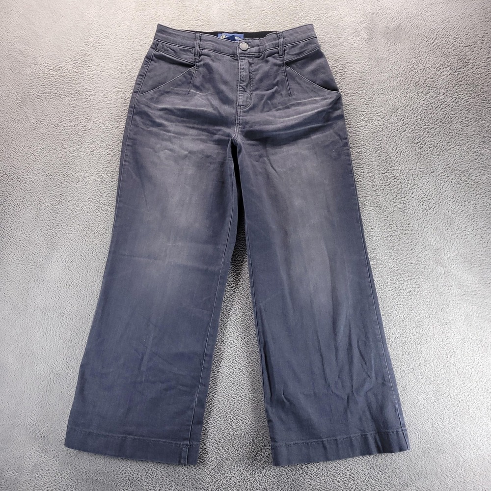 Democracy Pants Womens 10 Blue Absolution Chino Wide Leg Twill Stretch B2598ONNZ